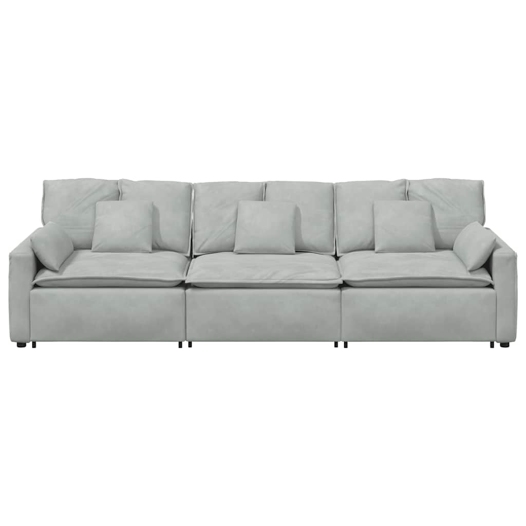 modulsofa med hynder lysegrå