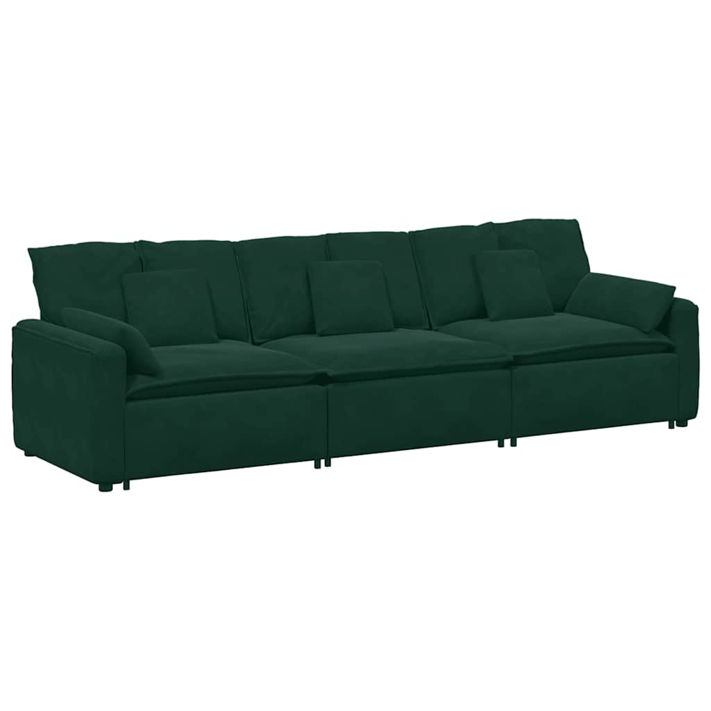 modulsofa med hynder mørkegrøn