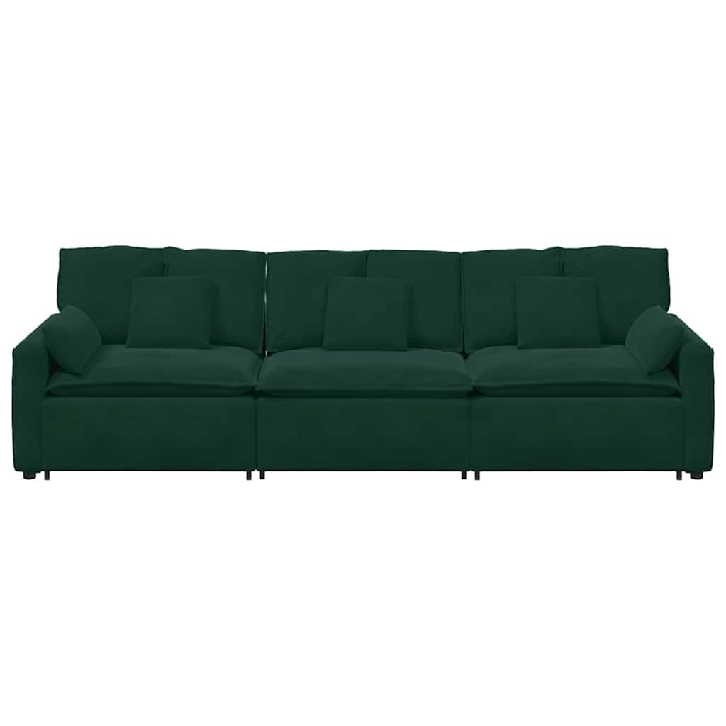 modulsofa med hynder mørkegrøn