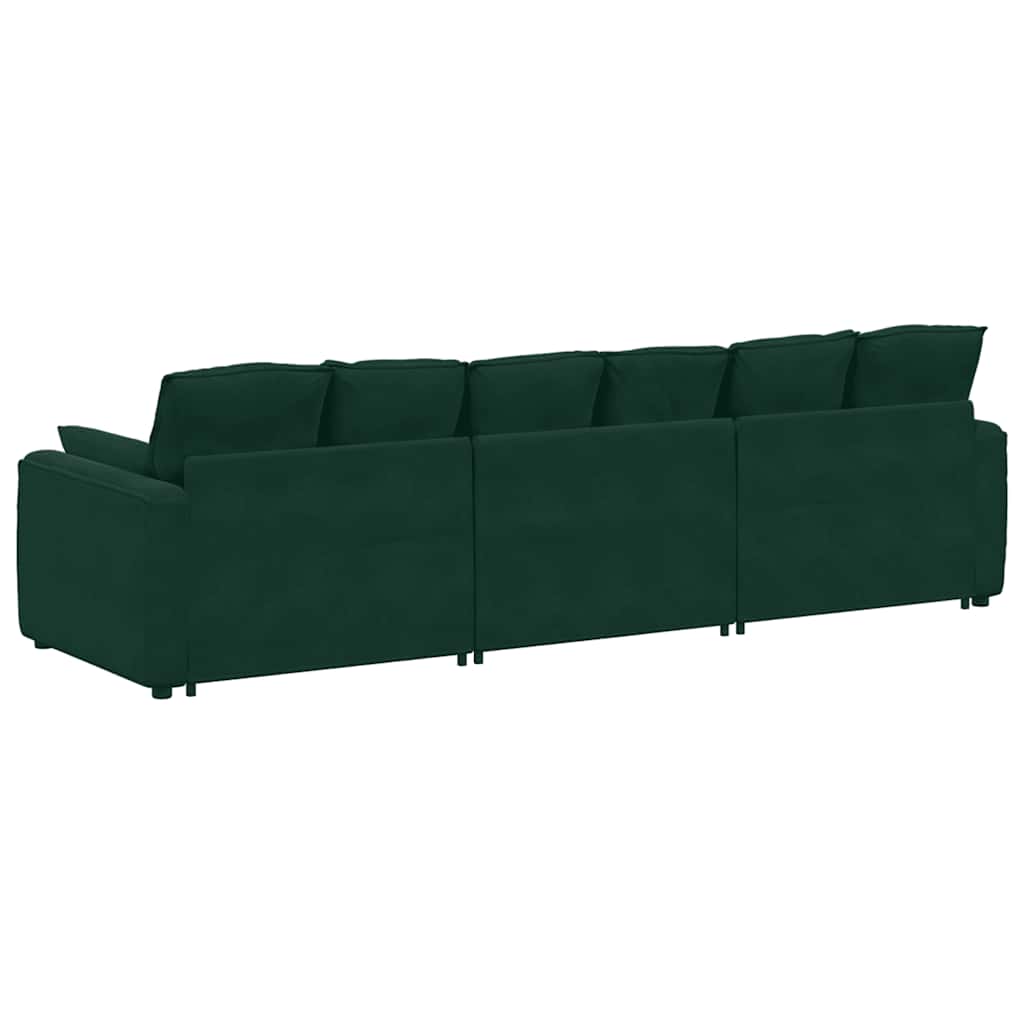 modulsofa med hynder mørkegrøn