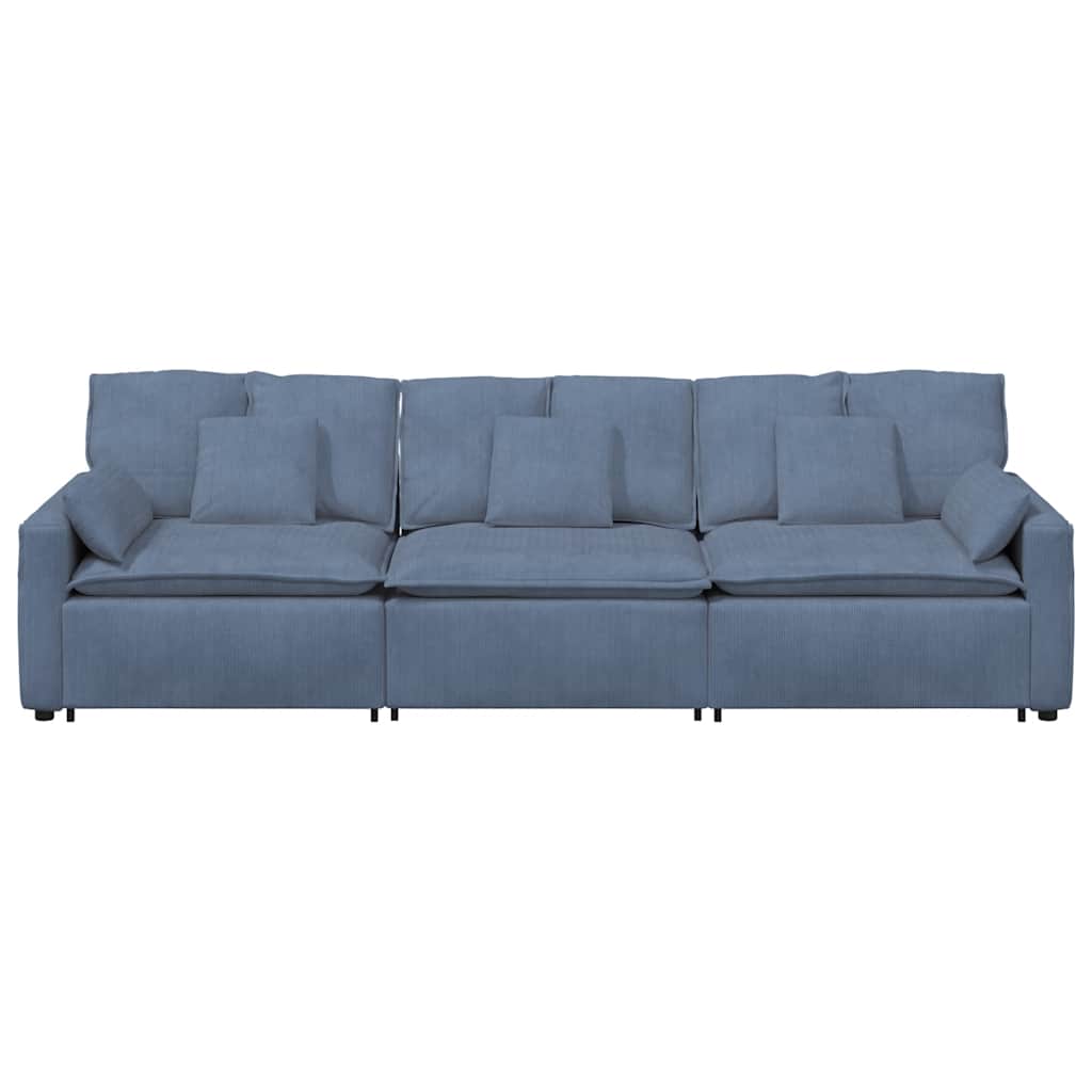 modulsofa med hynder blå