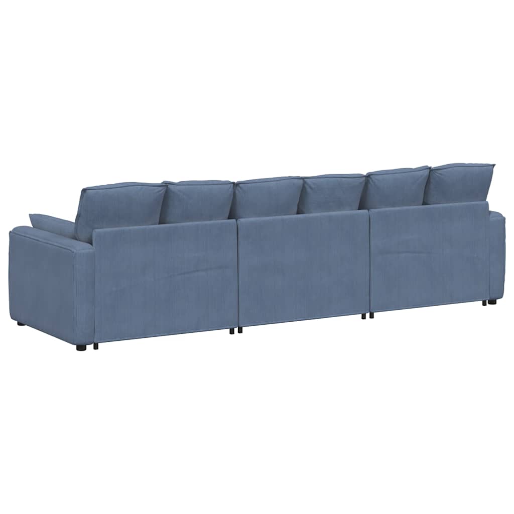 modulsofa med hynder blå