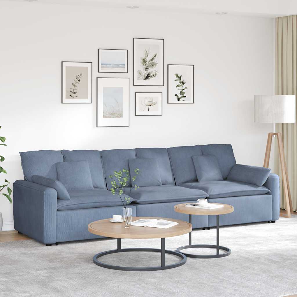 modulsofa med hynder blå