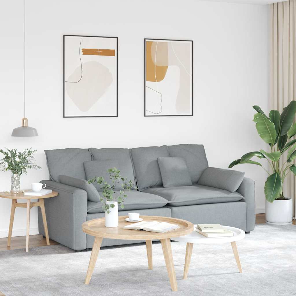 modulsofa med hynder lysegrå