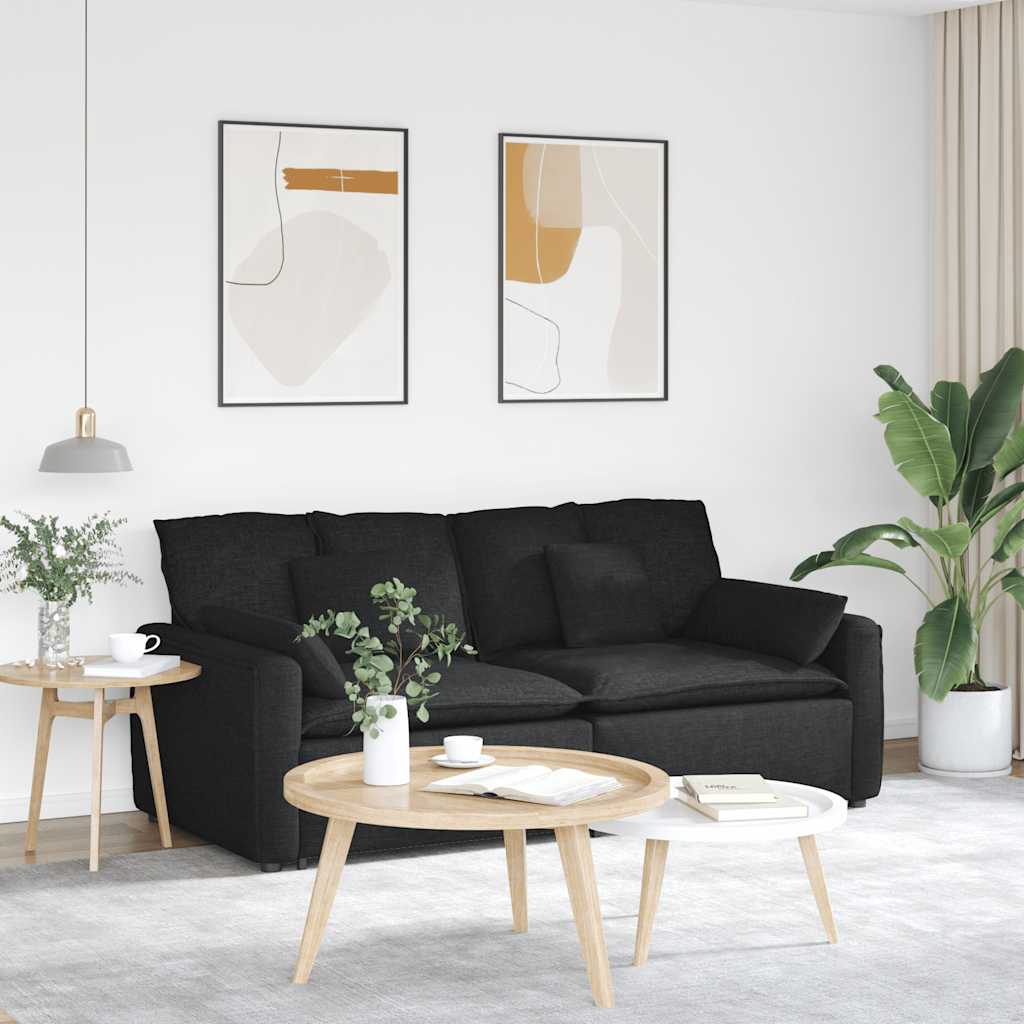 modulsofa med hynder sort
