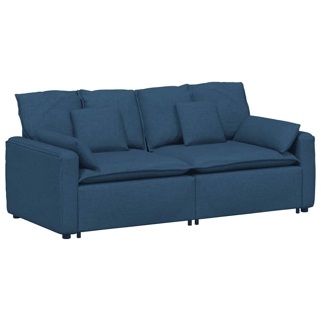 modulsofa med hynder blå