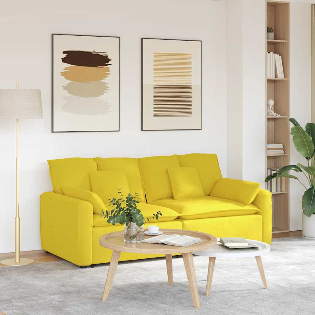 modulsofa med hynder lysegul