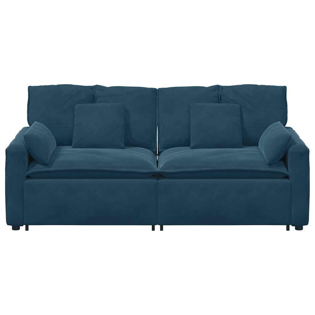 modulsofa med hynder blå