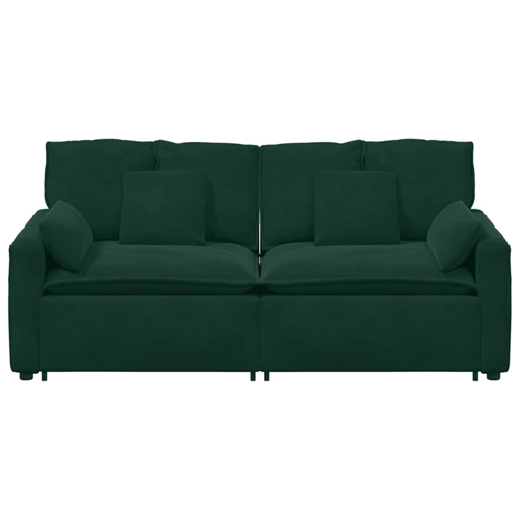 modulsofa med hynder mørkegrøn
