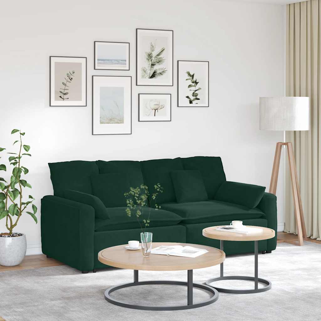 modulsofa med hynder mørkegrøn