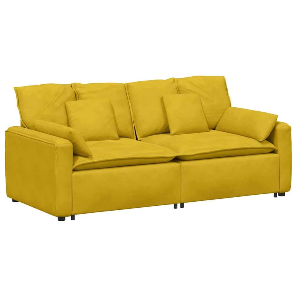 modulsofa med hynder gul