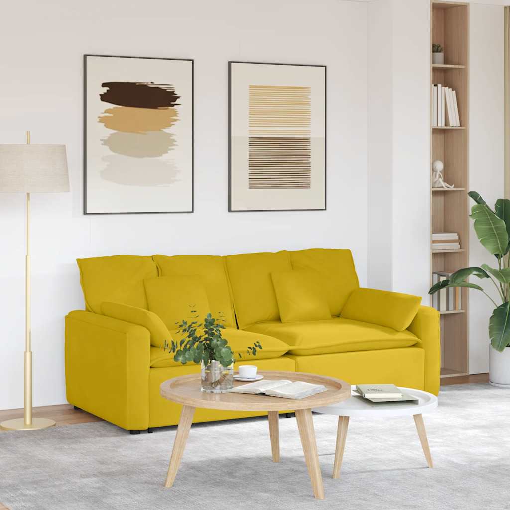modulsofa med hynder gul