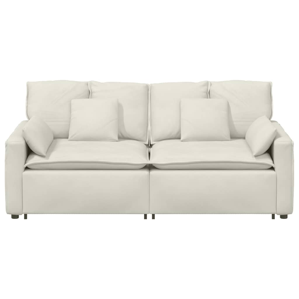 modulsofa med hynder cremefarvet