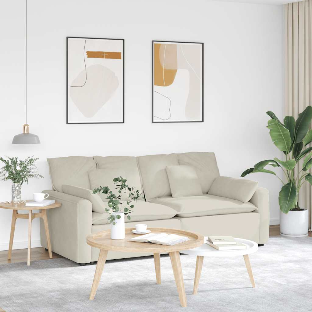 modulsofa med hynder cremefarvet