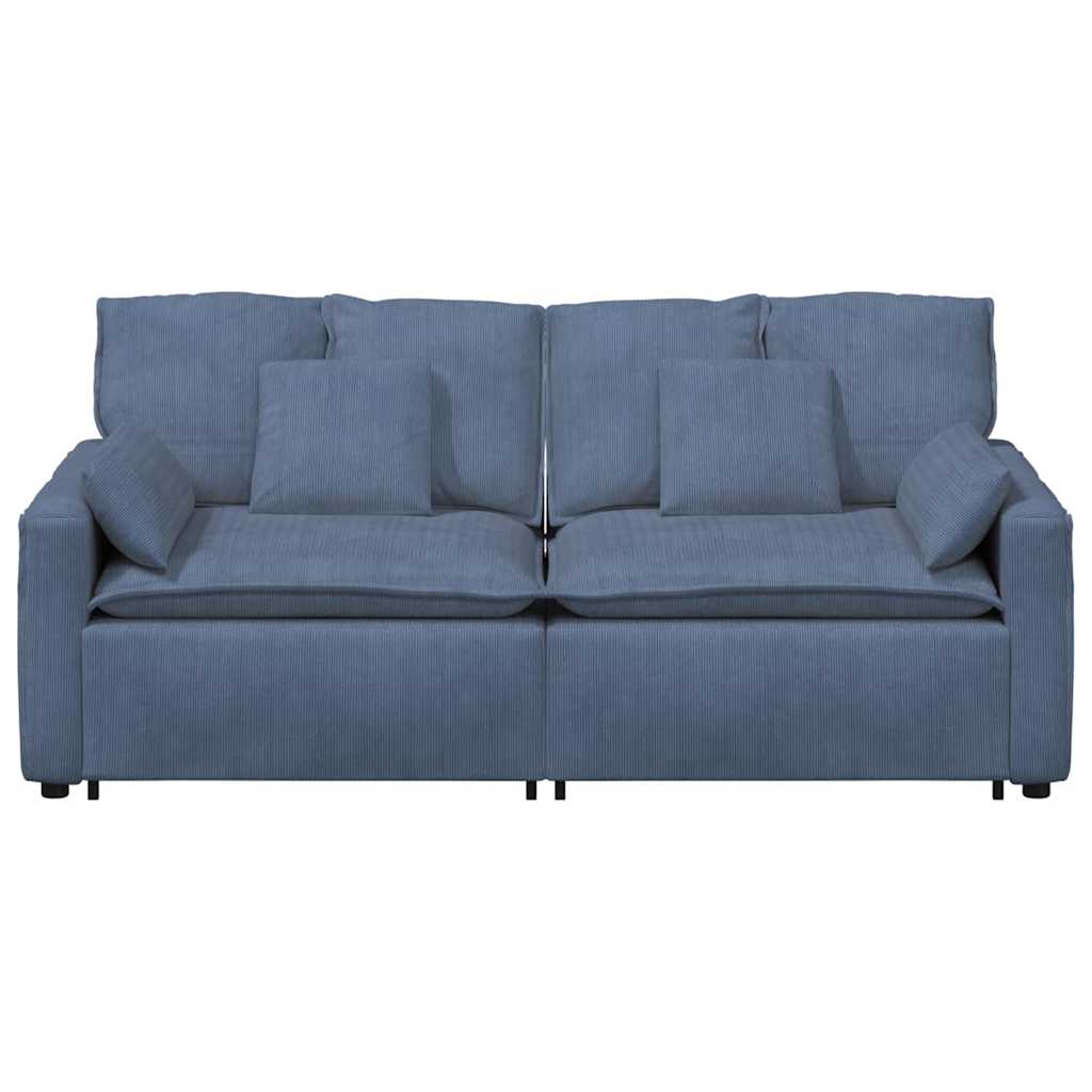 modulsofa med hynder blå