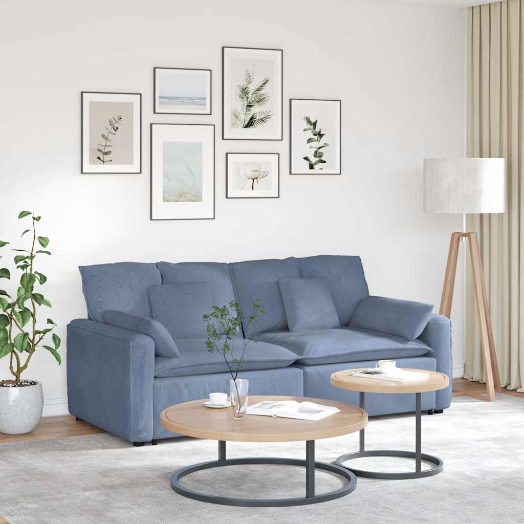 modulsofa med hynder blå