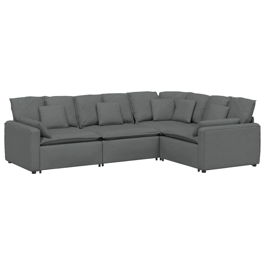 modulsofa med hynder stof mørkegrå