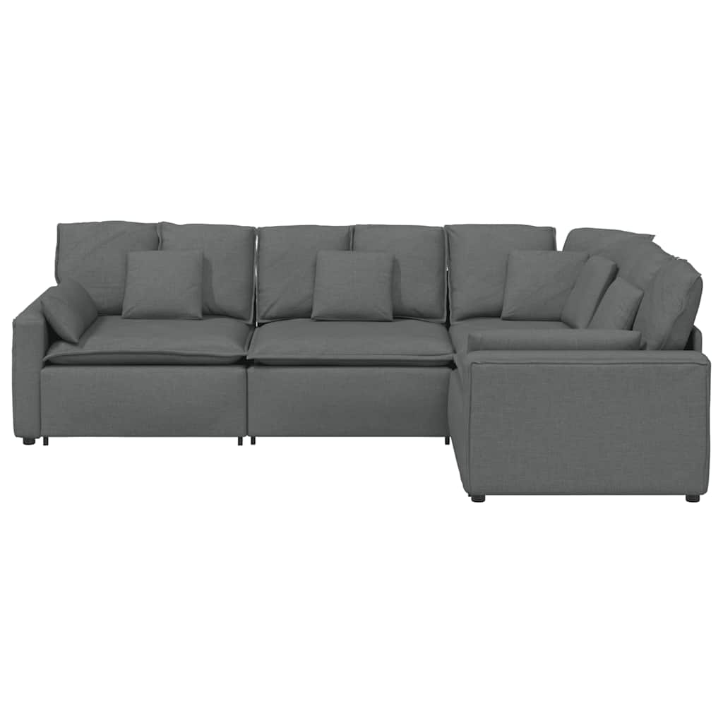 modulsofa med hynder stof mørkegrå