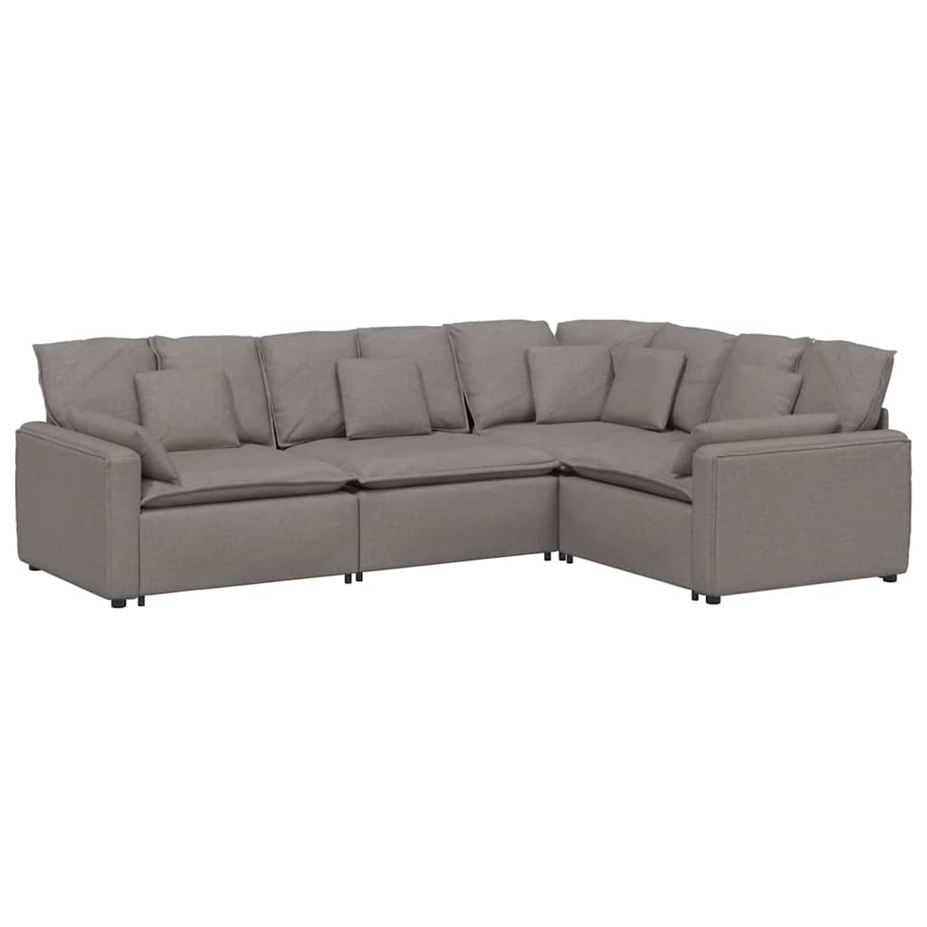 modulsofa med hynder stof gråbrun