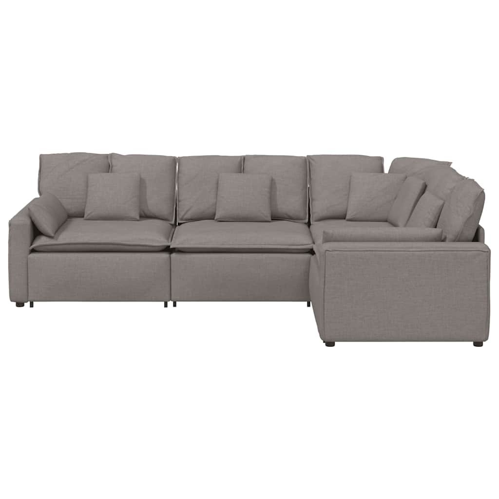 modulsofa med hynder stof gråbrun