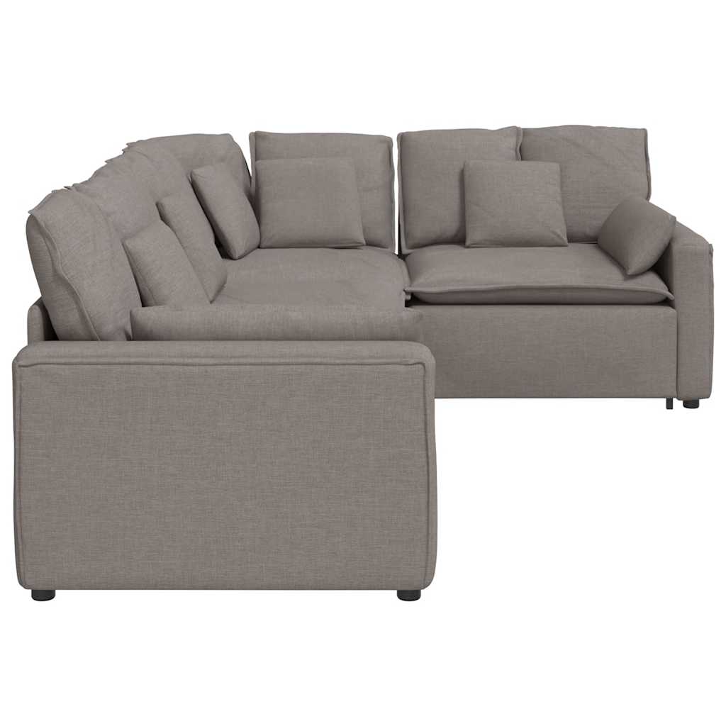modulsofa med hynder stof gråbrun