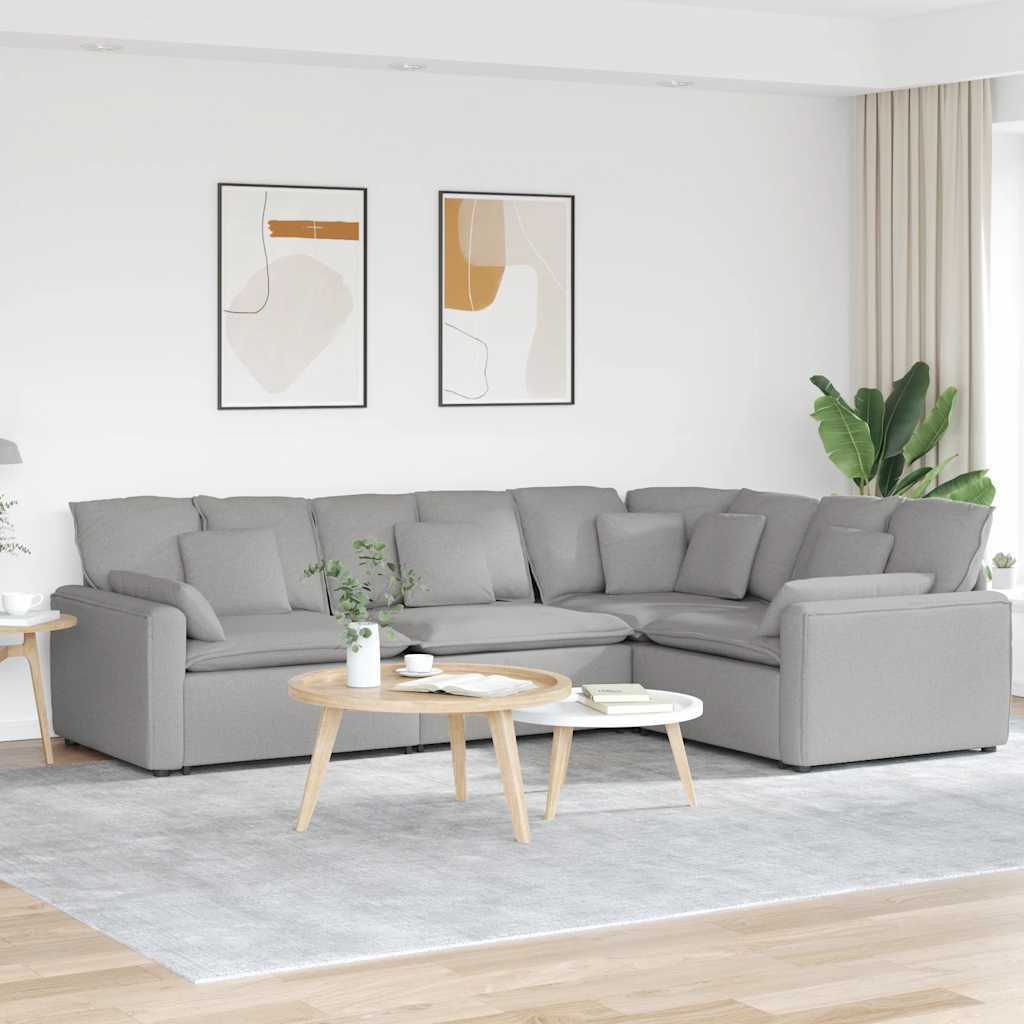 modulsofa med hynder stof skygrå