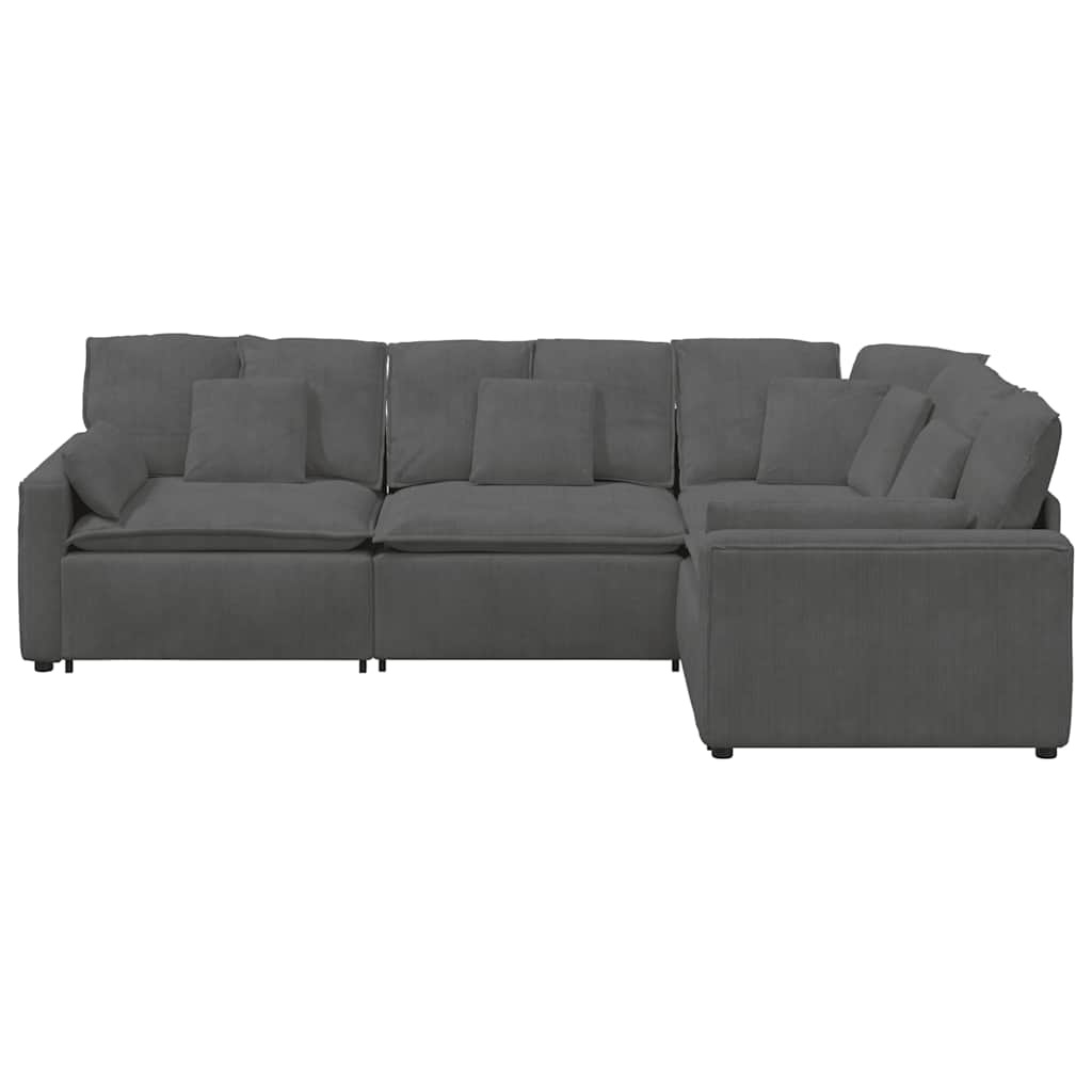 modulsofa med hynder fløjlsstof mørkegrå