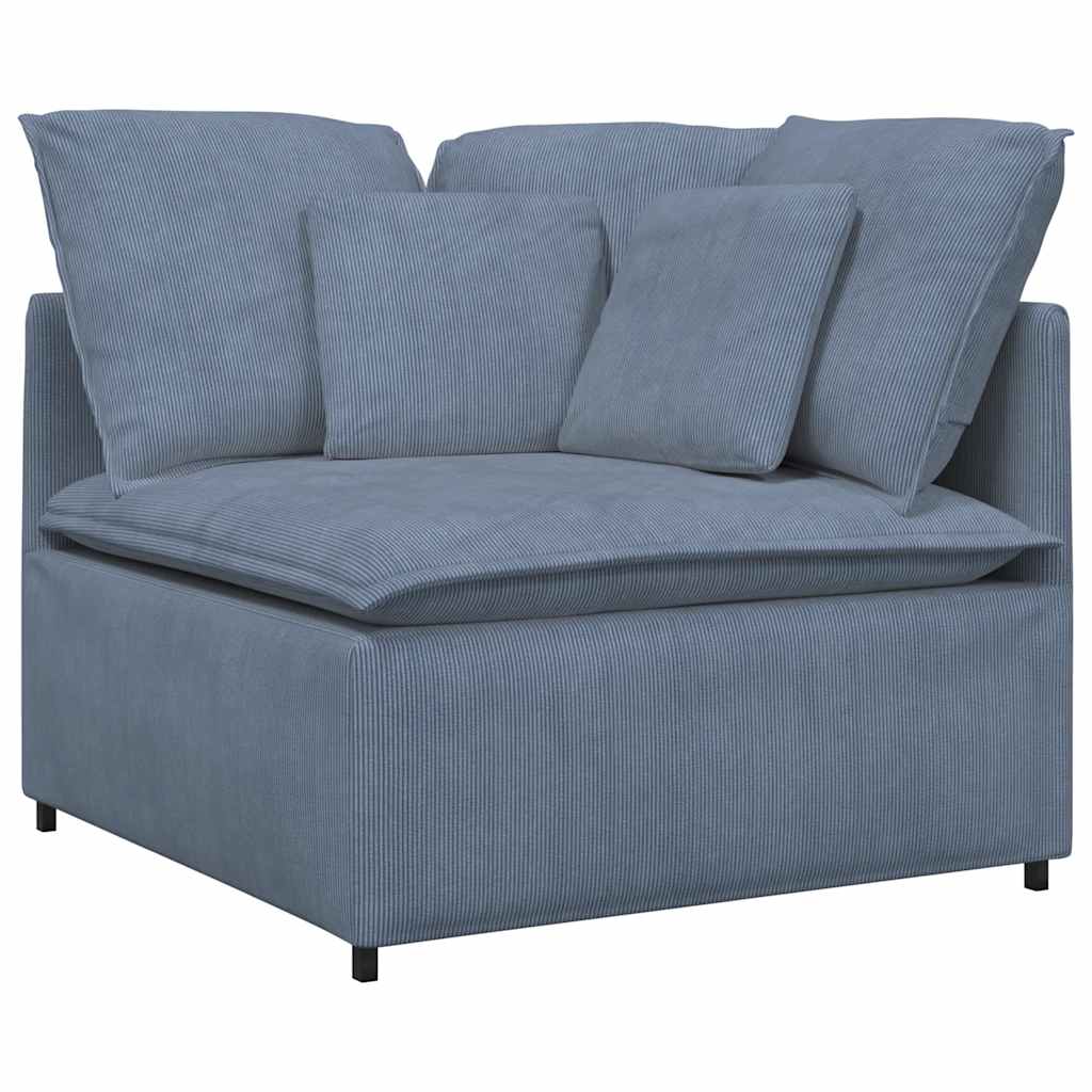 modulsofa med hynder fløjlsstof blå