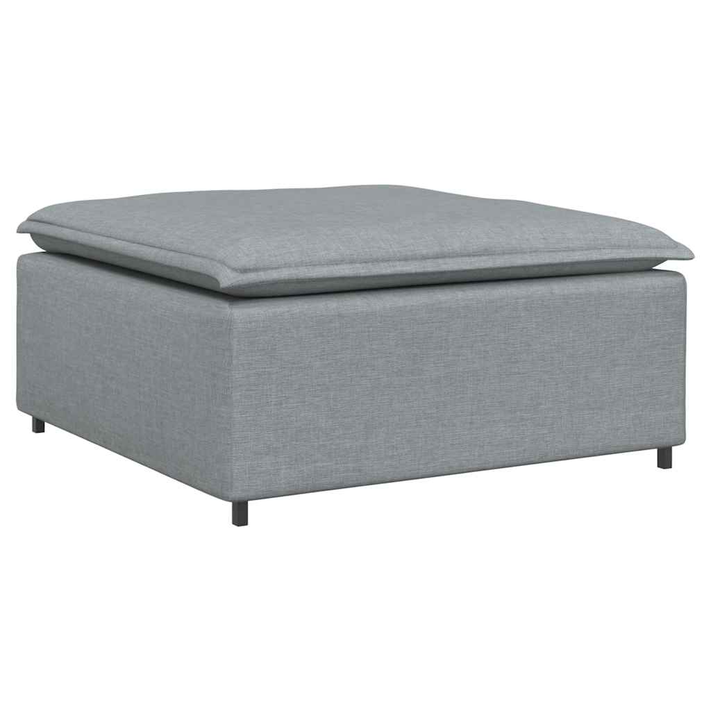 modulsofa med fodskammel og hynder stof lysegrå