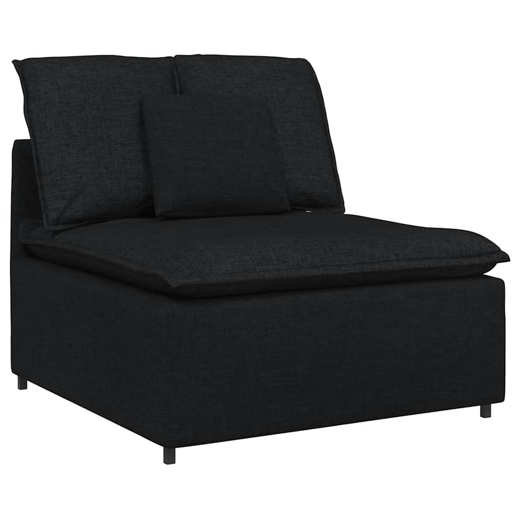modulsofa med fodskammel og hynder stof sort