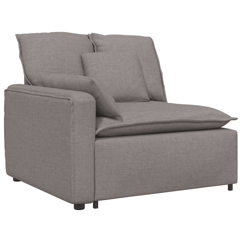 modulsofa med fodskammel og hynder stof gråbrun
