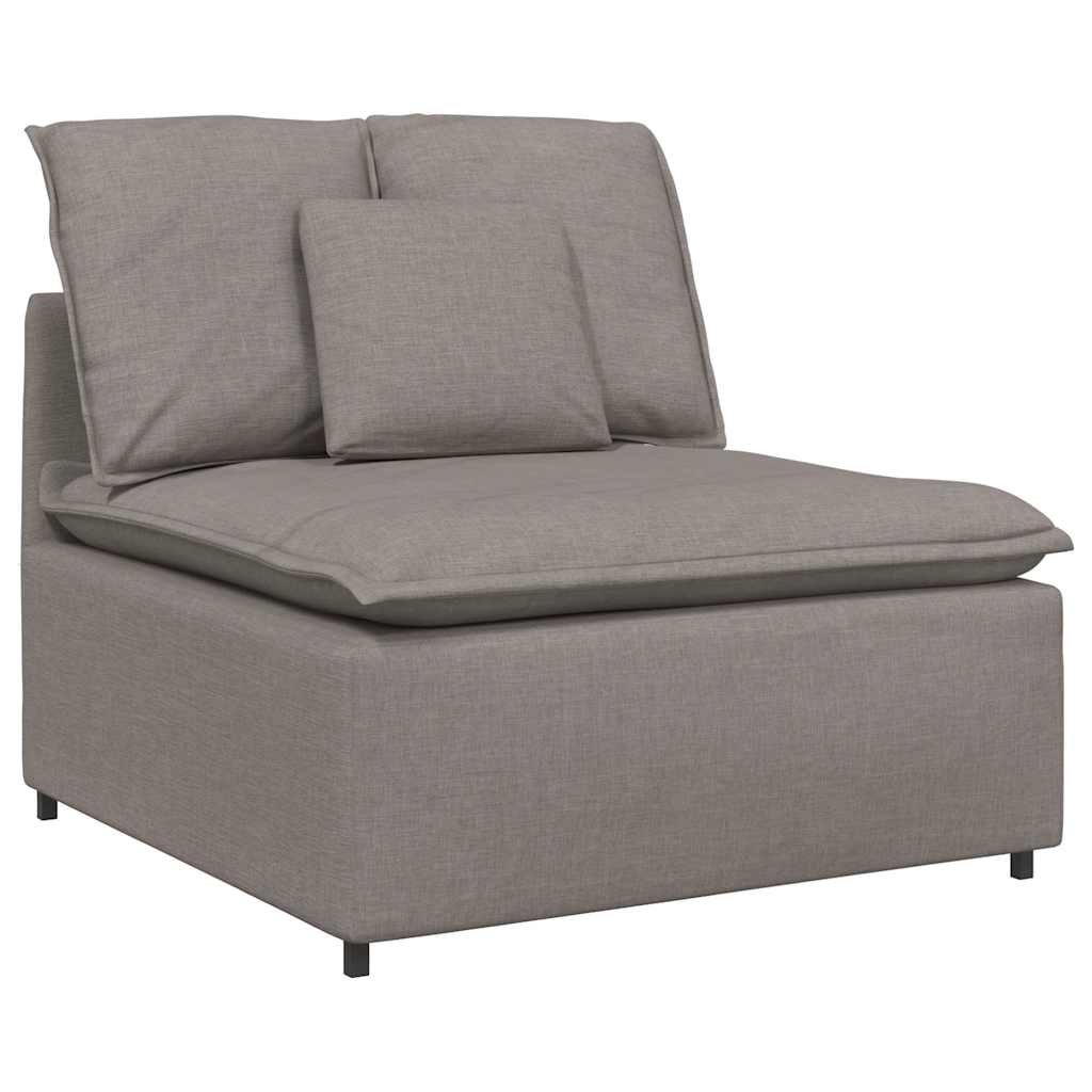 modulsofa med fodskammel og hynder stof gråbrun