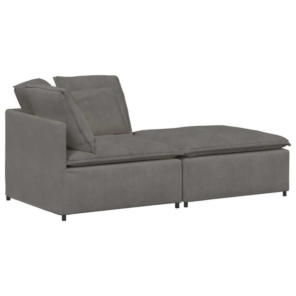 modulsofa med fodskammel og hynder føjlsstof lysegrå