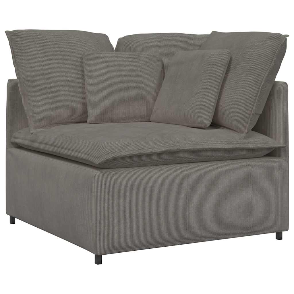 modulsofa med fodskammel og hynder føjlsstof lysegrå