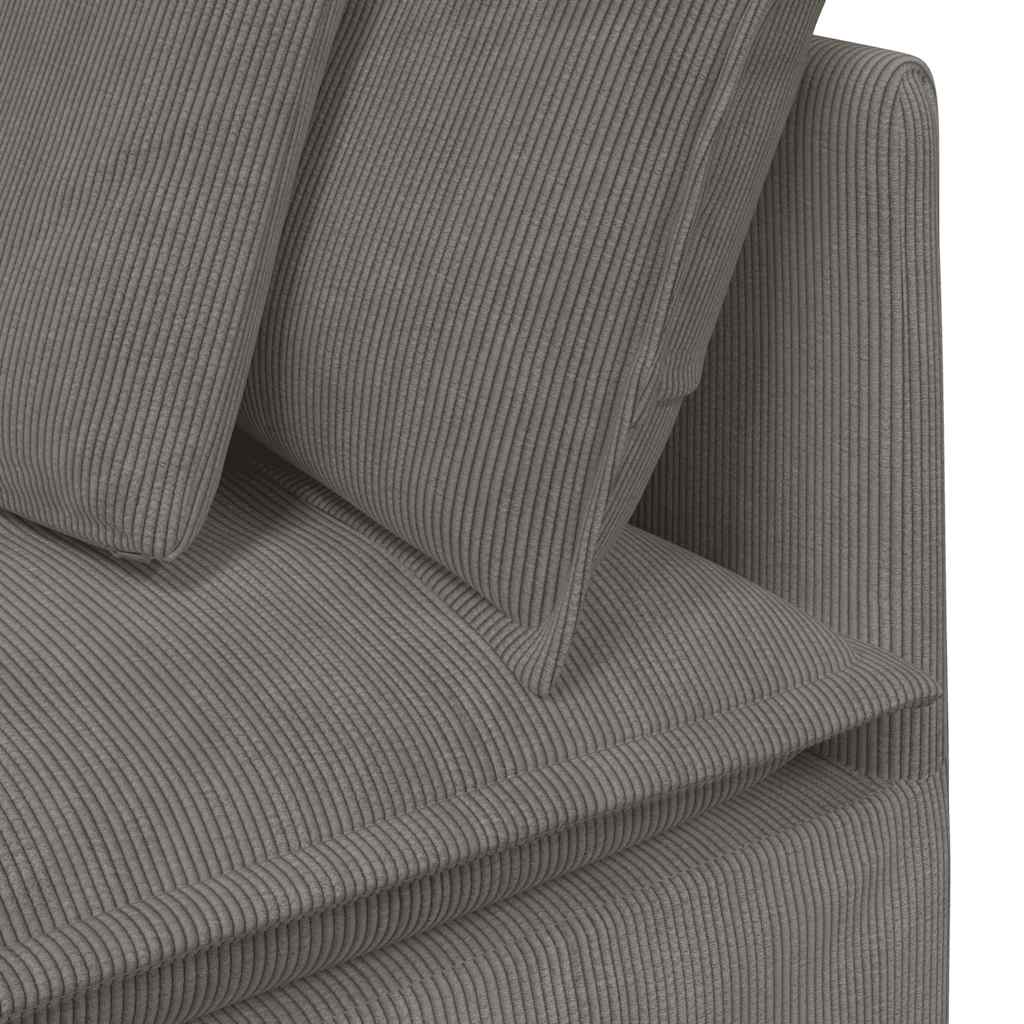 modulsofa med fodskammel og hynder føjlsstof lysegrå