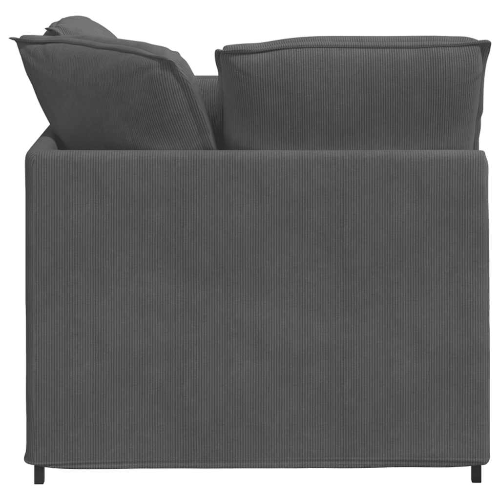 modulsofa med fodskammel og hynder føjlsstof mørkegrå