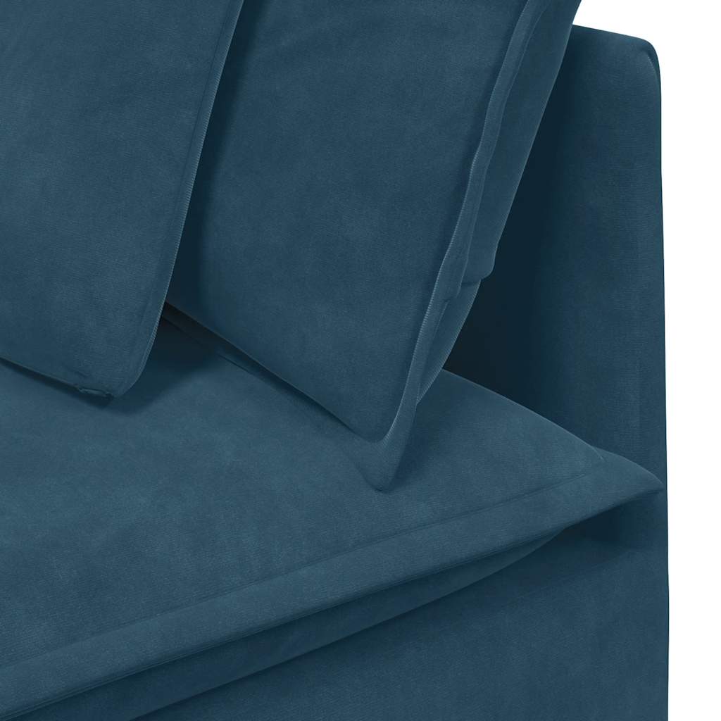 modulsofa med hynder fløjl blå