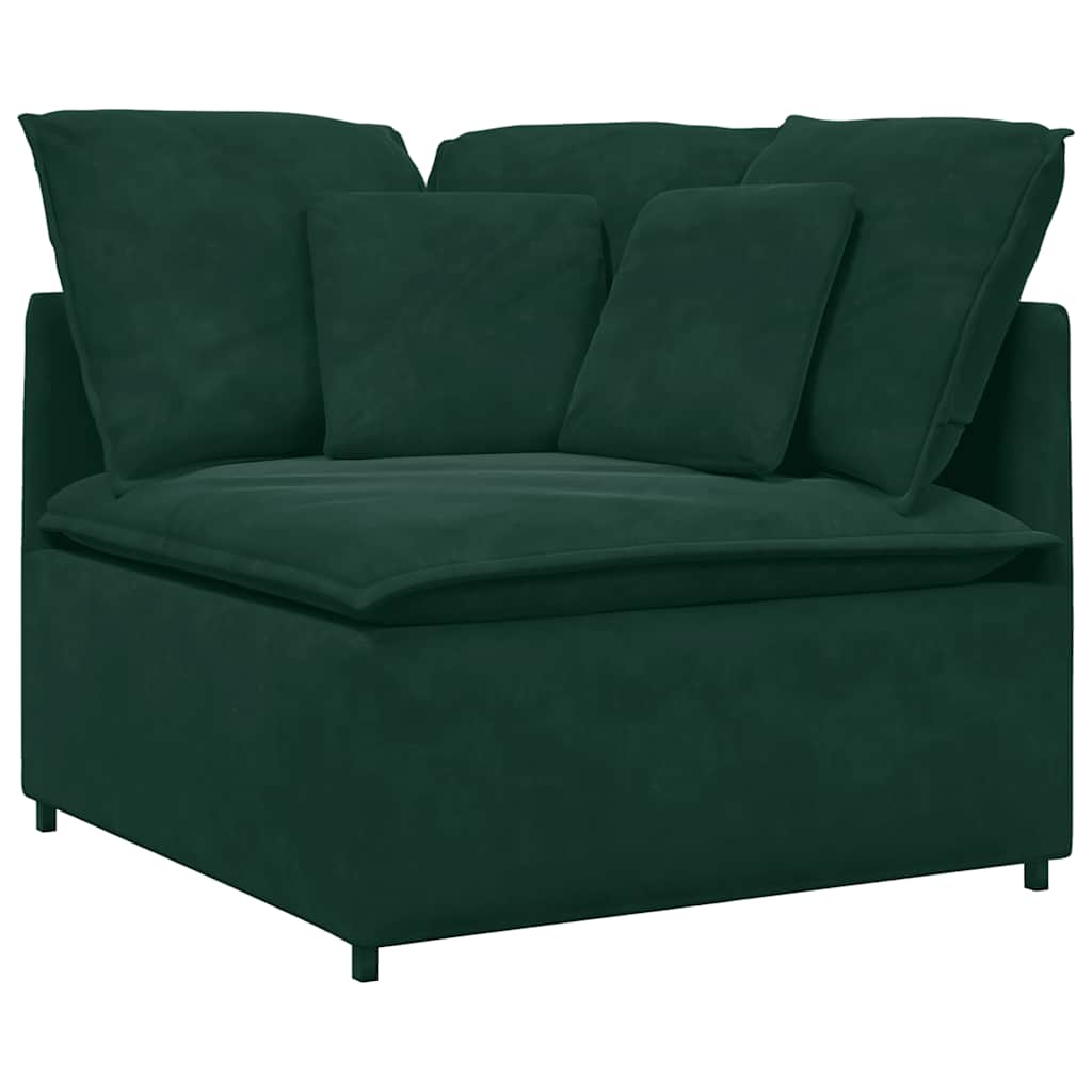 modulsofa med hynder fløjl mørkegrøn