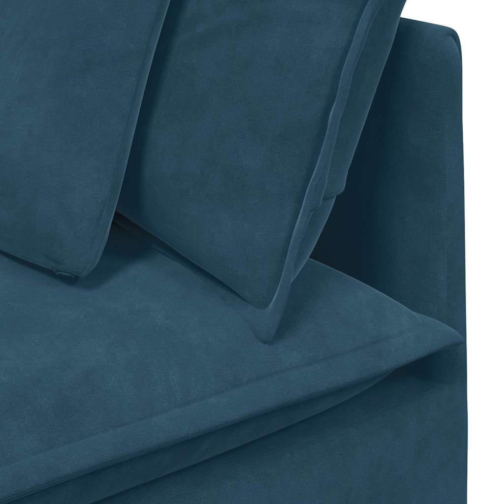 modulsofa med hynder fløjl blå