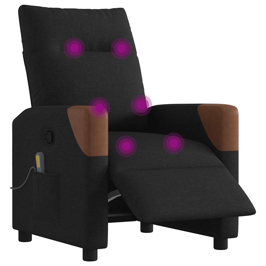 eldrevet massagestol stof sort