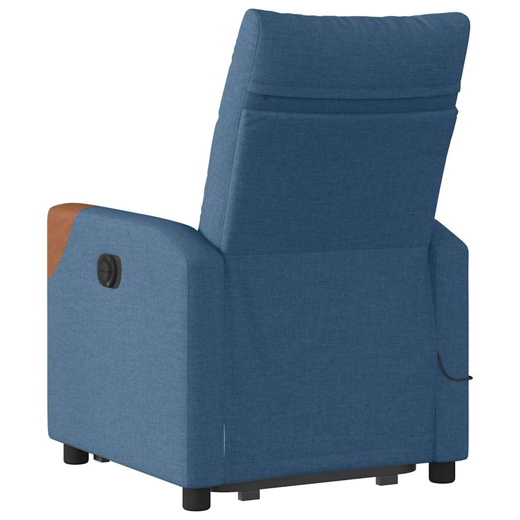 løftestol med massagefunktion stof blå