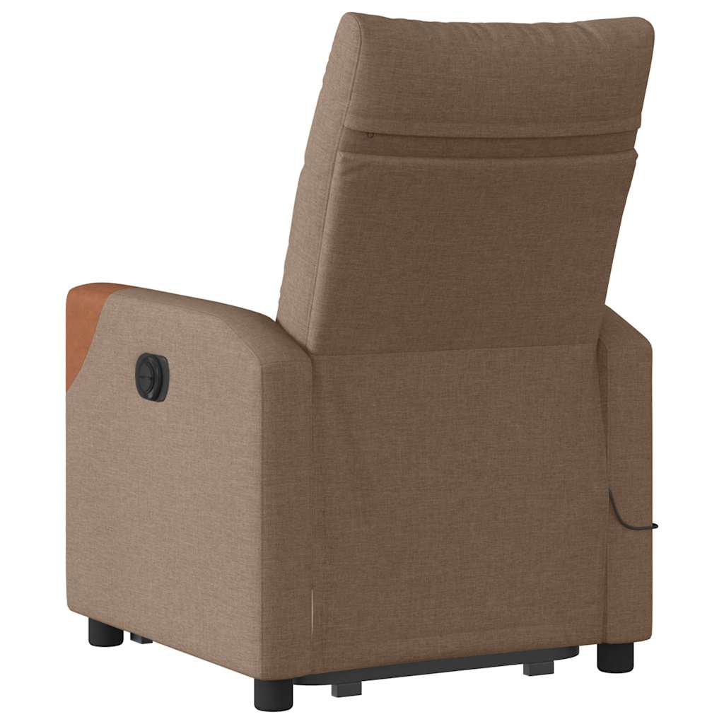 elektrisk massagestol med løftefunktion stof brun