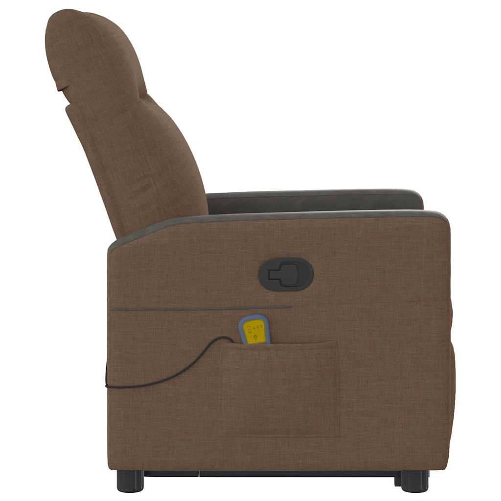 løftestol med massagefunktion stof brun