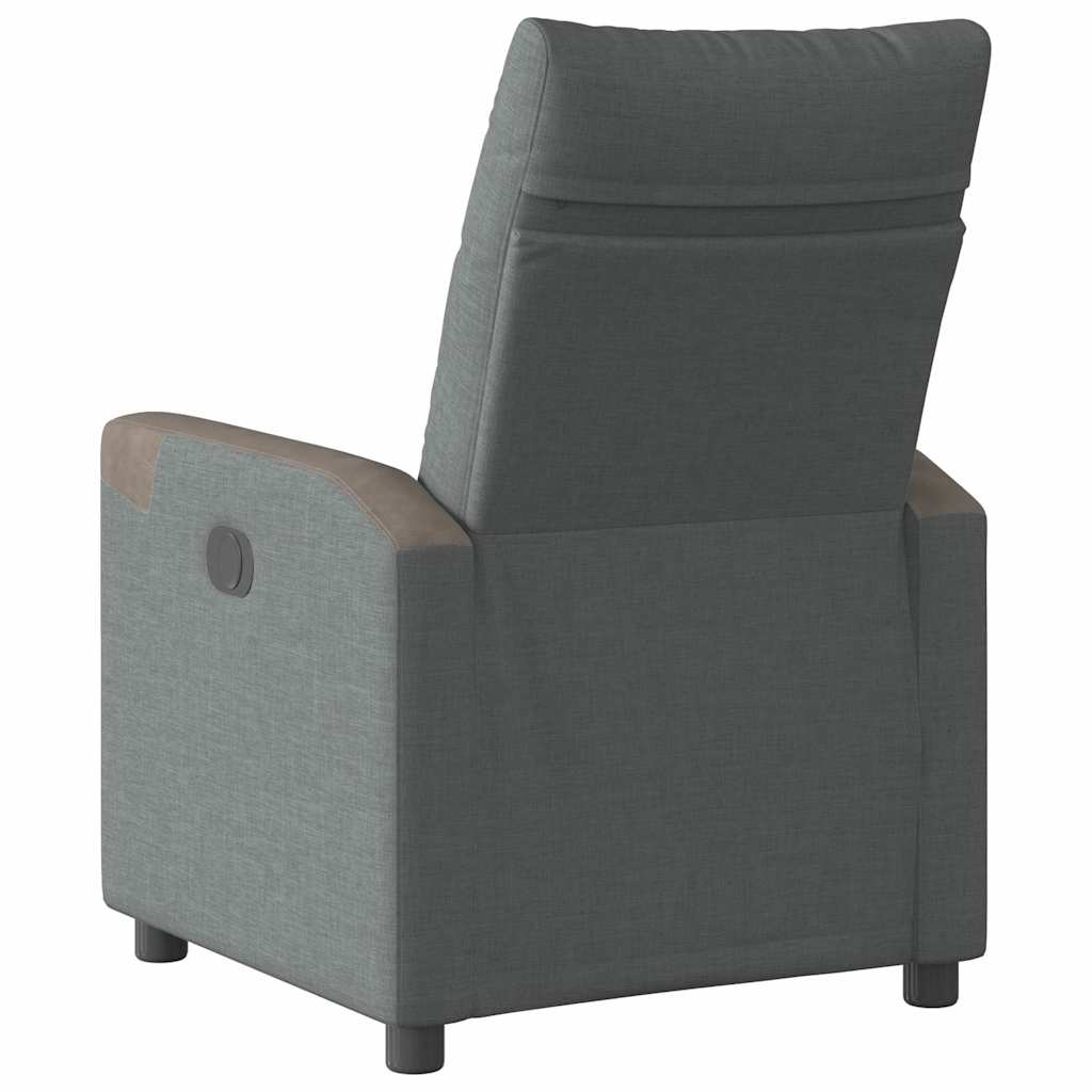 eldrevet lænestol stof mørkegrå