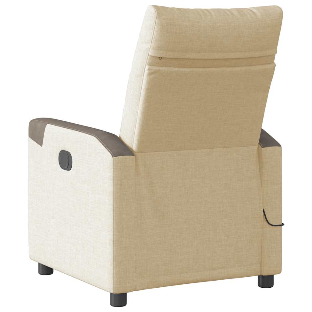 eldrevet massagestol stof cremefarvet