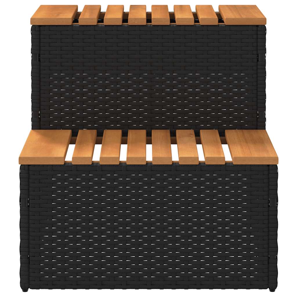 spakant 50x50x50,5 cm polyrattan og massivt akacietræ sort