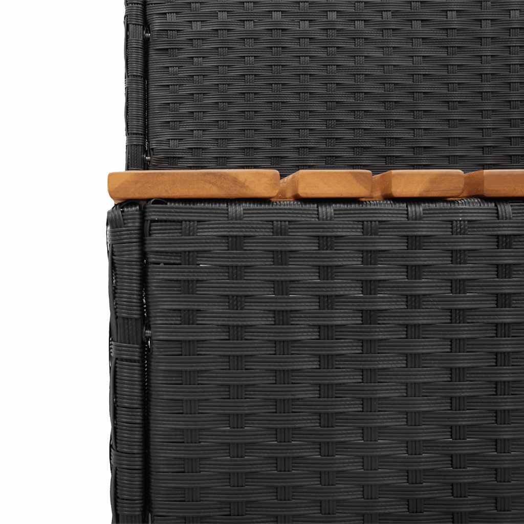 spakant 50x50x50,5 cm polyrattan og massivt akacietræ sort