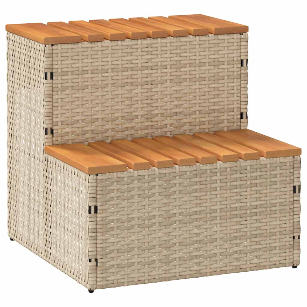 spakant 50x50x50,5 cm polyrattan og massivt akacietræ beige