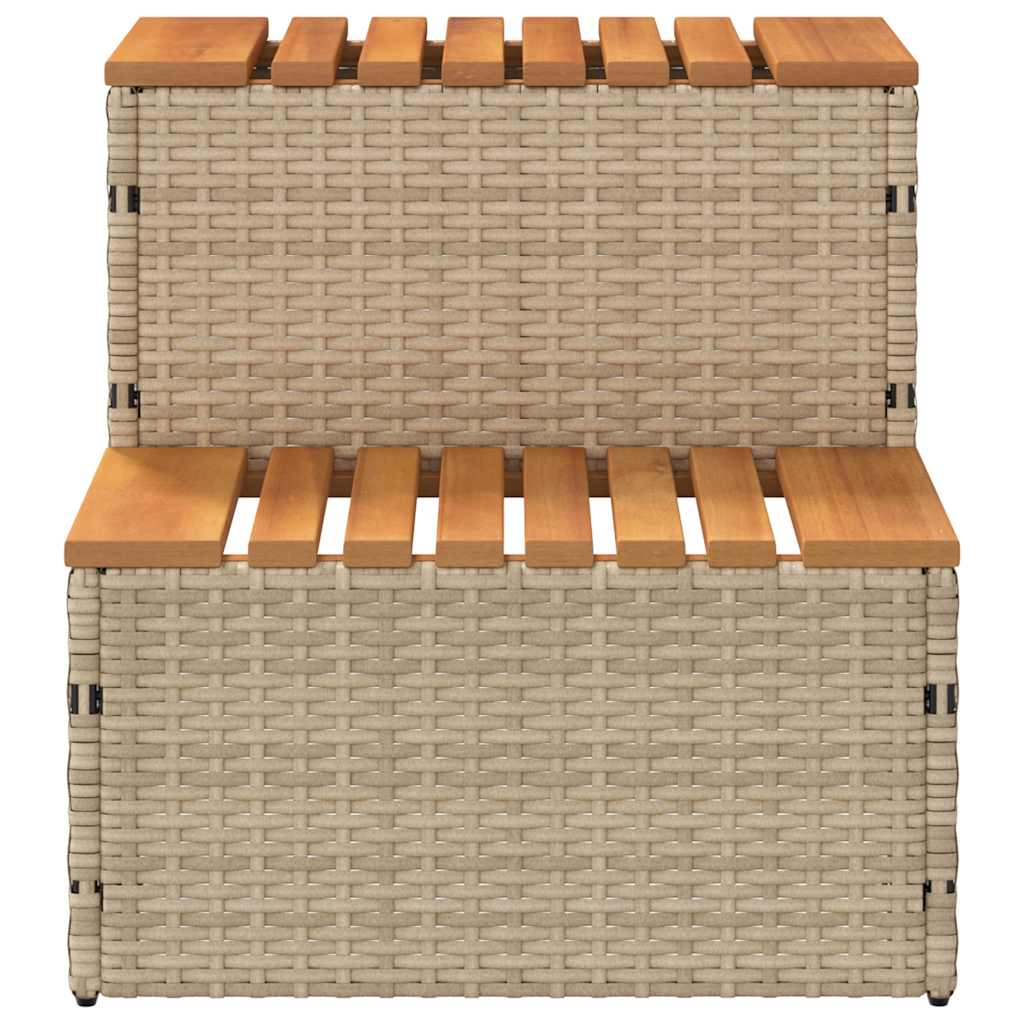 spakant 50x50x50,5 cm polyrattan og massivt akacietræ beige