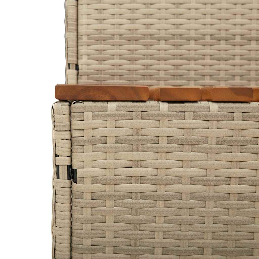 spakant 50x50x50,5 cm polyrattan og massivt akacietræ beige